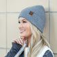 C.C® Recycled Polyester Cashmere Wool Fine Yarn Cuffed Beanie | One Size