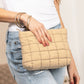 Lainey Quilted Puffer Nylon Clutch Bag with Interior Zip Pocket | Black, Buff, Mocha