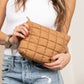 Lainey Quilted Puffer Nylon Clutch Bag with Interior Zip Pocket | Black, Buff, Mocha