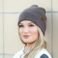 C.C® Recycled Polyester Cashmere Wool Fine Yarn Cuffed Beanie | One Size