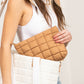 Lainey Quilted Puffer Nylon Clutch Bag with Interior Zip Pocket | Black, Buff, Mocha