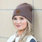 C.C® 97% Recycled Polyester Heathered Knit Fold-Over Cuff Boyfriend Beanie | One Size
