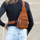 Ingrid Cotton Corduroy Double Zip Sling Bag