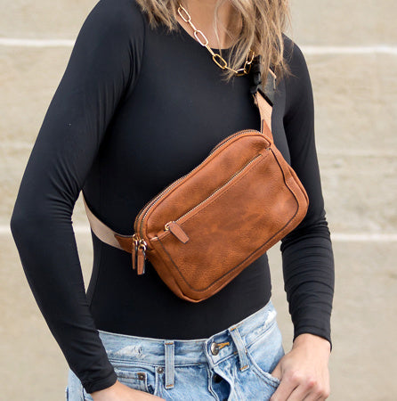 Presly Vegan Leather Sling Crossbody Fanny Bag