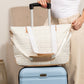 Mila Quilted Easy-Care Nylon Traveler Tote with Padded Laptop Sleeve & Mini Clutch