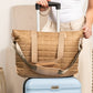 Mila Quilted Easy-Care Nylon Traveler Tote with Padded Laptop Sleeve & Mini Clutch
