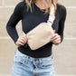 Lola Boucle Sherpa & Nylon Sling Crossbody Fanny Bag