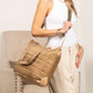 Mila Quilted Easy-Care Nylon Traveler Tote with Padded Laptop Sleeve & Mini Clutch
