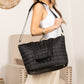 Mila Quilted Easy-Care Nylon Traveler Tote with Padded Laptop Sleeve & Mini Clutch