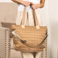Mila Quilted Easy-Care Nylon Traveler Tote with Padded Laptop Sleeve & Mini Clutch