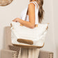 Mila Quilted Easy-Care Nylon Traveler Tote with Padded Laptop Sleeve & Mini Clutch
