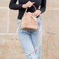 Elle Faux Fur & Vegan Leather Convertible Plush Top Handle Crossbody Bag