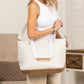 Mila Quilted Easy-Care Nylon Traveler Tote with Padded Laptop Sleeve & Mini Clutch