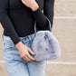 Elle Faux Fur & Vegan Leather Convertible Plush Top Handle Crossbody Bag