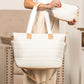 Mila Quilted Easy-Care Nylon Traveler Tote with Padded Laptop Sleeve & Mini Clutch