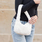 Izzie Soft Plush Faux Fur Polyester Lined Zip Top Shoulder Bag with Gold Hardware