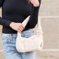 Izzie Soft Plush Faux Fur Polyester Lined Zip Top Shoulder Bag with Gold Hardware