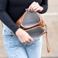 Liv Vegan Leather Convertible Compact Crossbody Wristlet Bag