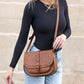 Blair Vegan Leather Buckle Accent Fold-Over Structured Crossbody Bag