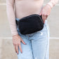 Lola Boucle Sherpa & Nylon Sling Crossbody Fanny Bag