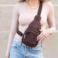 Ingrid Cotton Corduroy Double Zip Sling Bag