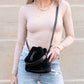 Elle Faux Fur & Vegan Leather Convertible Plush Top Handle Crossbody Bag
