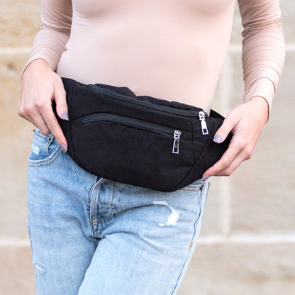 Amari Corduroy & Easy-Wipe Nylon Sling Crossbody Belt Bag