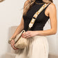Callie Soft Vegan Leather Fold-Over Crossbody Sling Bag with Guitar Strap