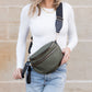 Gia Easy-Wipe Nylon & Vegan Leather Double Zip Crescent Sling Bag
