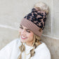 C.C® 100% Premium Acrylic Cashmere-Like Leopard Print Faux Fur Pom Beanie | One Size Teen–Adult