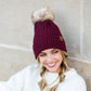 C.C® Honeycomb Knit Pom Beanie | 47% Rayon, 22% Nylon, 31% PBT | Teen–Adult