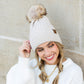 C.C® Honeycomb Knit Pom Beanie | 47% Rayon, 22% Nylon, 31% PBT | Teen–Adult