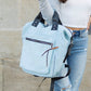 Easy Wipe Nylon Convertible Backpack Tote Bag with 7 Pockets | 18" x 17"