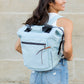 Easy Wipe Nylon Convertible Backpack Tote Bag with 7 Pockets | 18" x 17"