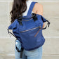 Easy Wipe Nylon Convertible Backpack Tote Bag with 7 Pockets | 18" x 17"