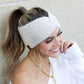 C.C® Acrylic Nylon Cozy Marled Twist Front Headwrap | One Size