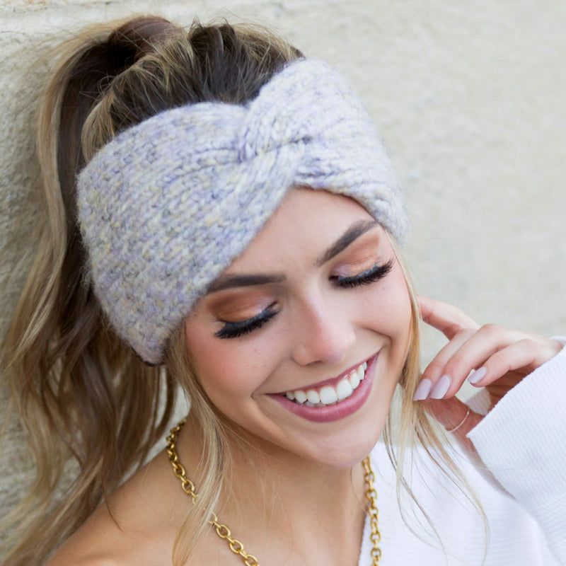 C.C® Acrylic Nylon Cozy Marled Twist Front Headwrap | One Size