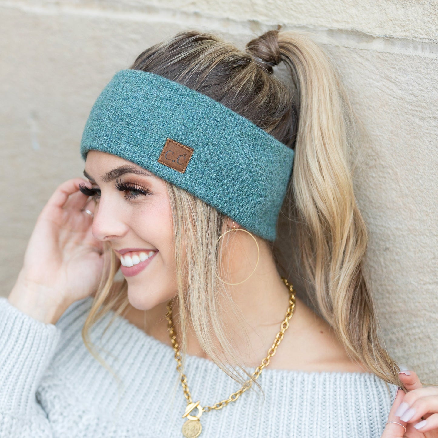 C.C® Recycled Polyester Heathered Knit Athleisure Headwrap | One Size