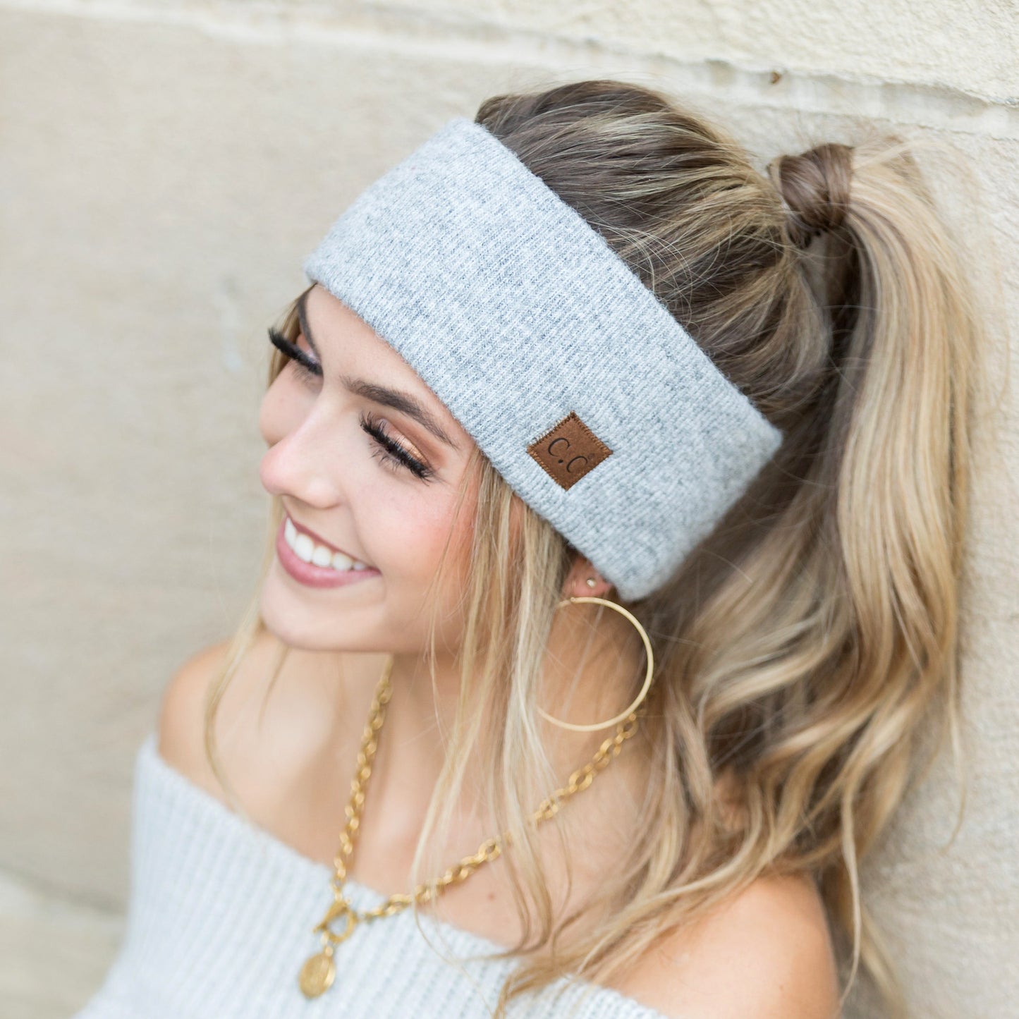 C.C® Recycled Polyester Heathered Knit Athleisure Headwrap | One Size