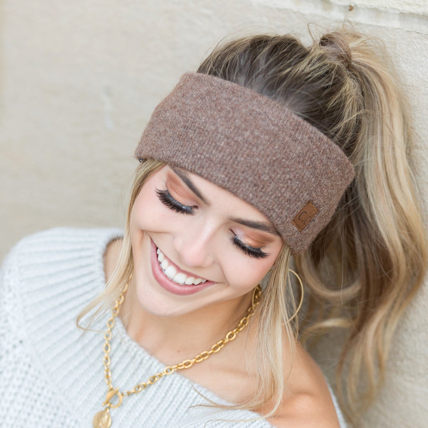 C.C® Recycled Polyester Heathered Knit Athleisure Headwrap | One Size
