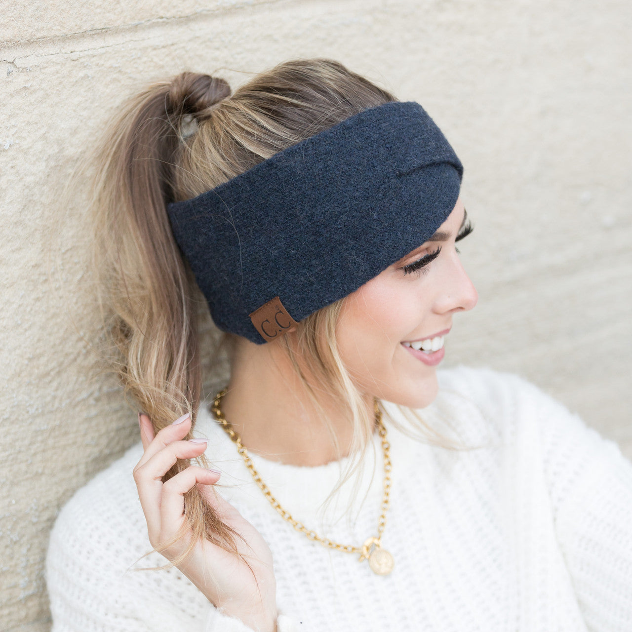 C.C® Cashmere Wool Blend Luxury Fine Yarn Criss-Cross Cuff Headwrap | One Size