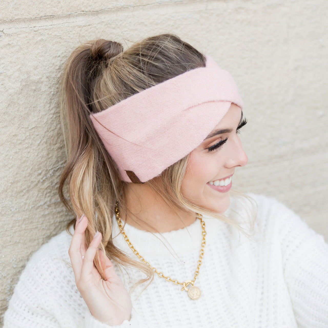 C.C® Cashmere Wool Blend Luxury Fine Yarn Criss-Cross Cuff Headwrap | One Size