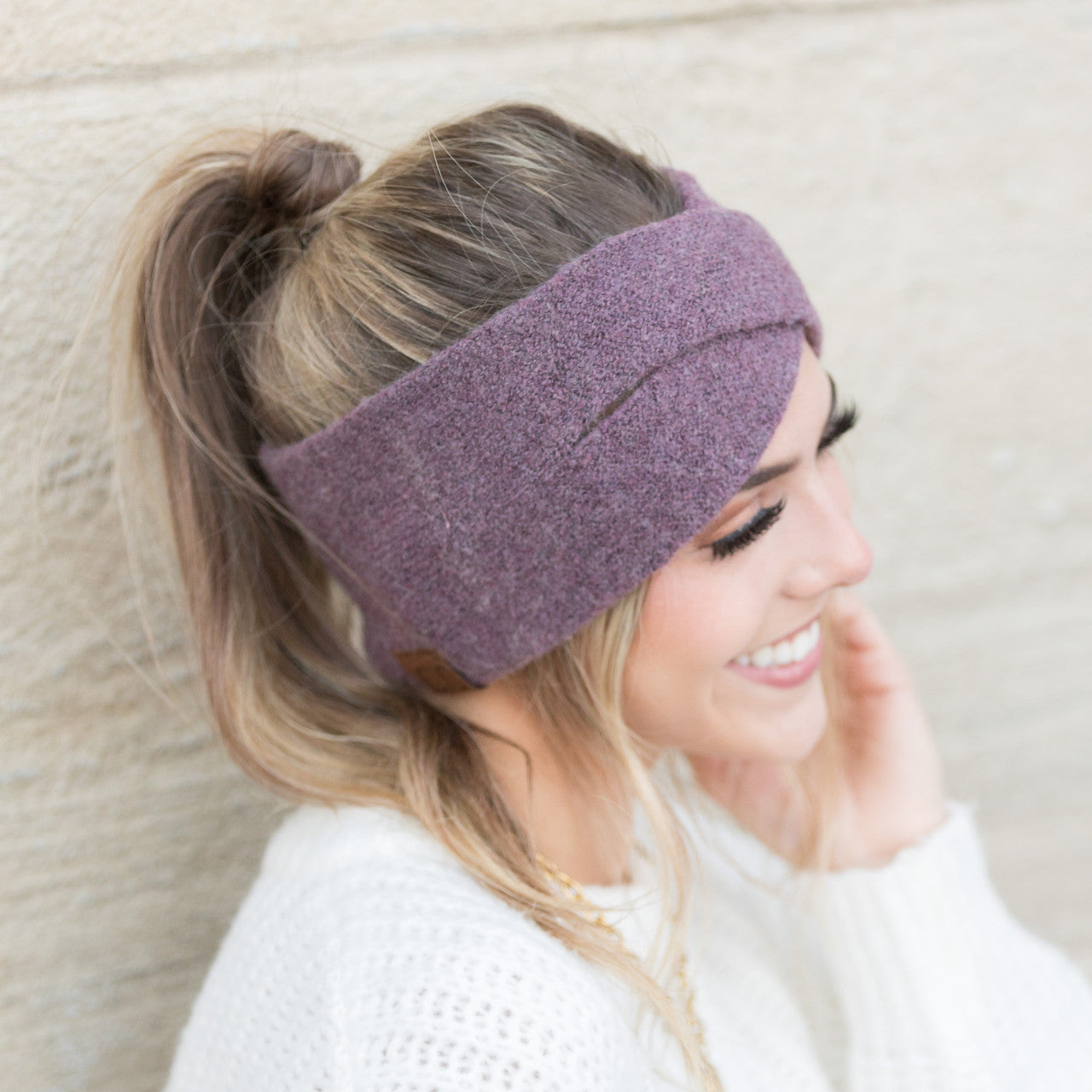 C.C® Cashmere Wool Blend Luxury Fine Yarn Criss-Cross Cuff Headwrap | One Size