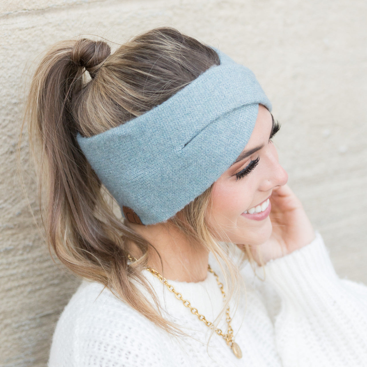 C.C® Cashmere Wool Blend Luxury Fine Yarn Criss-Cross Cuff Headwrap | One Size