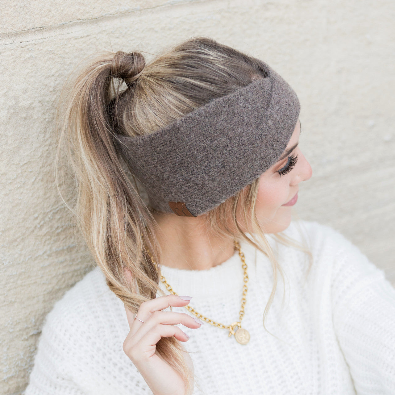 C.C® Cashmere Wool Blend Luxury Fine Yarn Criss-Cross Cuff Headwrap | One Size