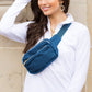 Everyday Nylon Gold Zipper Sling Crossbody Belt Bag