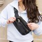 Everyday Nylon Gold Zipper Sling Crossbody Belt Bag