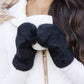 Plush Faux Fur Shell Fur Lined Mittens | 100% Soft Polyester | Black, Almond, Blush, Gray, Lavender, White