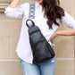Evie Luxe Vegan Leather Guitar Strap Crossbody Sling Bag