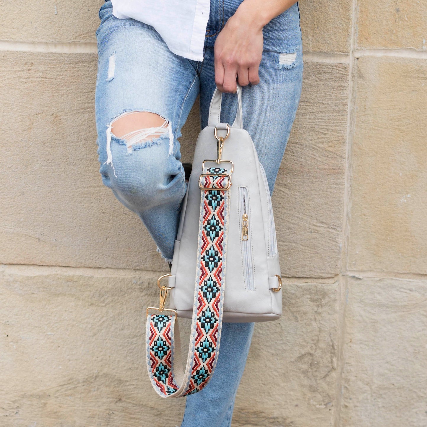 Evie Luxe Vegan Leather Guitar Strap Crossbody Sling Bag